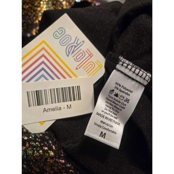 LulaRoe Amelia Women's Size Medium Multicolored Mermaid Skin Dress - Picture 4 of 8